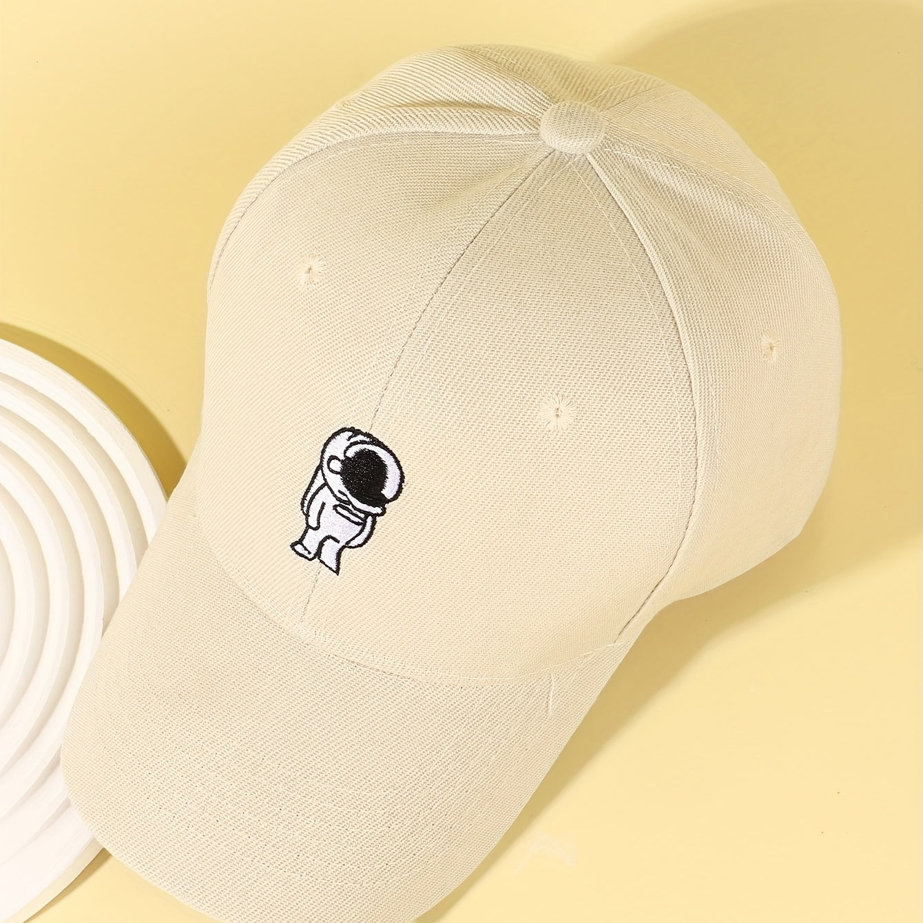 Astronaut Baseball Cap Beige Dad Hat Lightweight Adjustable Sun Hats