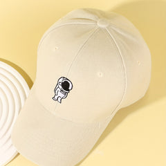 Astronaut Baseball Cap Beige Dad Hat Lightweight Adjustable Sun Hats