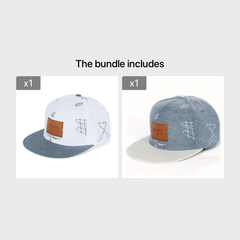 Men's Hip hop PU Leather Label Flat Brim Baseball Cap
