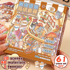 DIY House Stickers Kit - 61 Style 3D Scenes for Journals and Toys