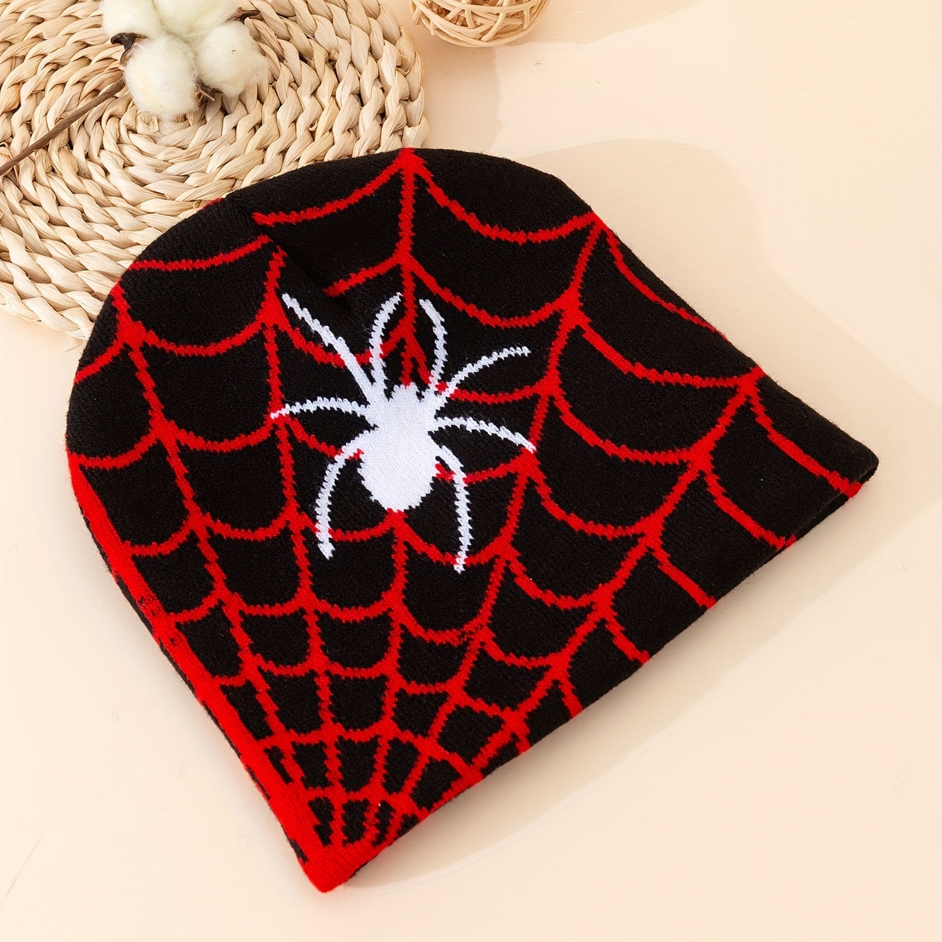Fashionable Windproof Knit Beanie Hat With Print Autumn Winter Ski Cold Hat