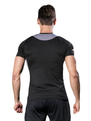 Men's Compression Shirt High Stretch Short Sleeve Top for Outdoor Fitness