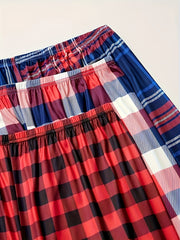 3 Pack Plus Size Casual Lounge Pants Set Women's Plus Soft Plaid Print