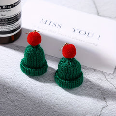 Christmas Knitted Hat Earrings Party Jewelry Gift