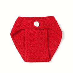 2pcs Boys Mouse Polka Dot Knit Hat Underwear Bottoms Wool Photography Suit