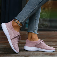 Women's Mesh Sneakers Lightweight Running Shoes Lace Up Outdoor Shoes