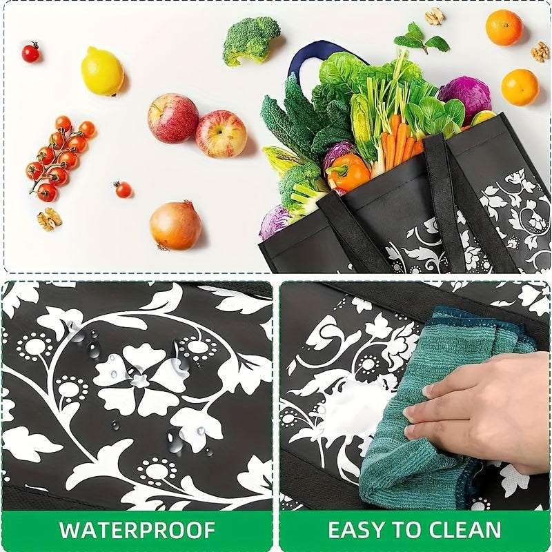 Foldable Reusable Shopping Bag Tote Bags with Reinforced Handles
