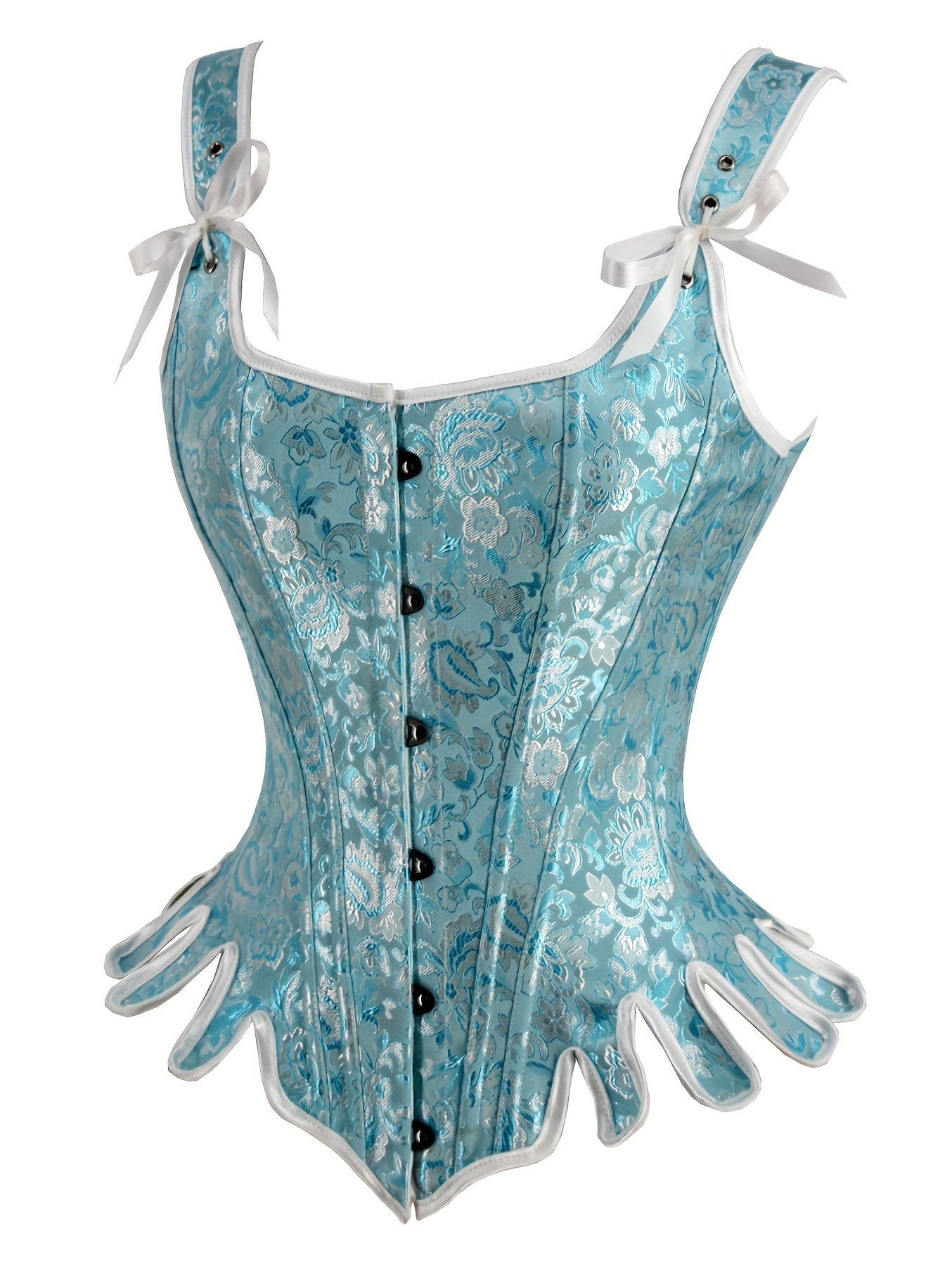 Jacquard Tank Corset Bustier Tummy Control Lace Up Sleeveless Body Shaper