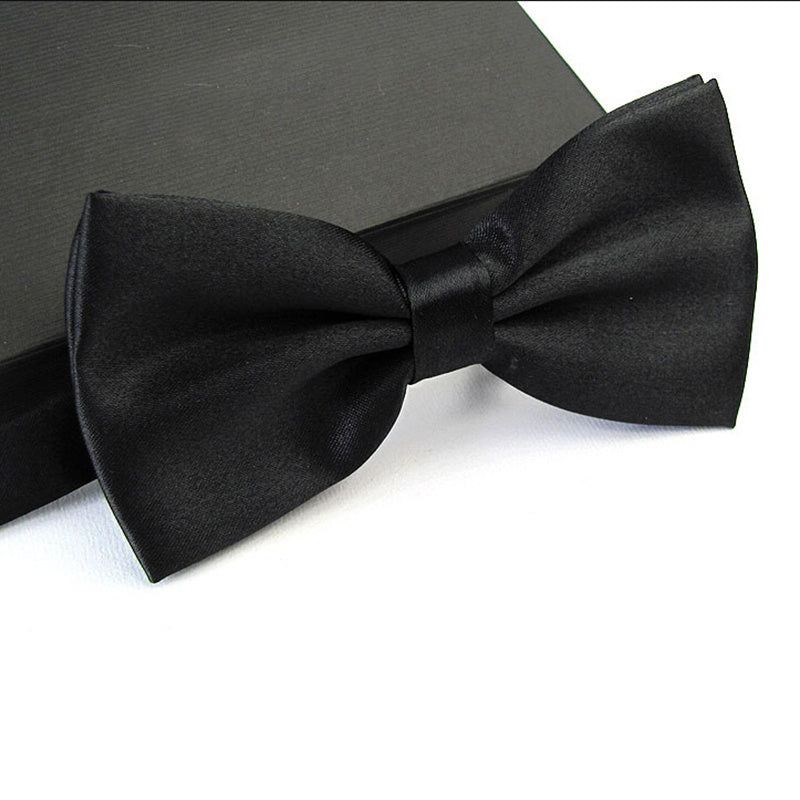 Formal Men's Adjustable Necktie Pure Wedding Bow Tie Monochrome Bow Tie