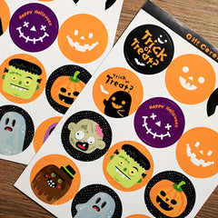 5pcs Halloween Decorations Sticker Creative Funny Stickers Patches Halloween