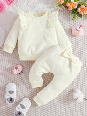 Baby Girl's Love Star Graphic Long Sleeve Top & Trousers Set