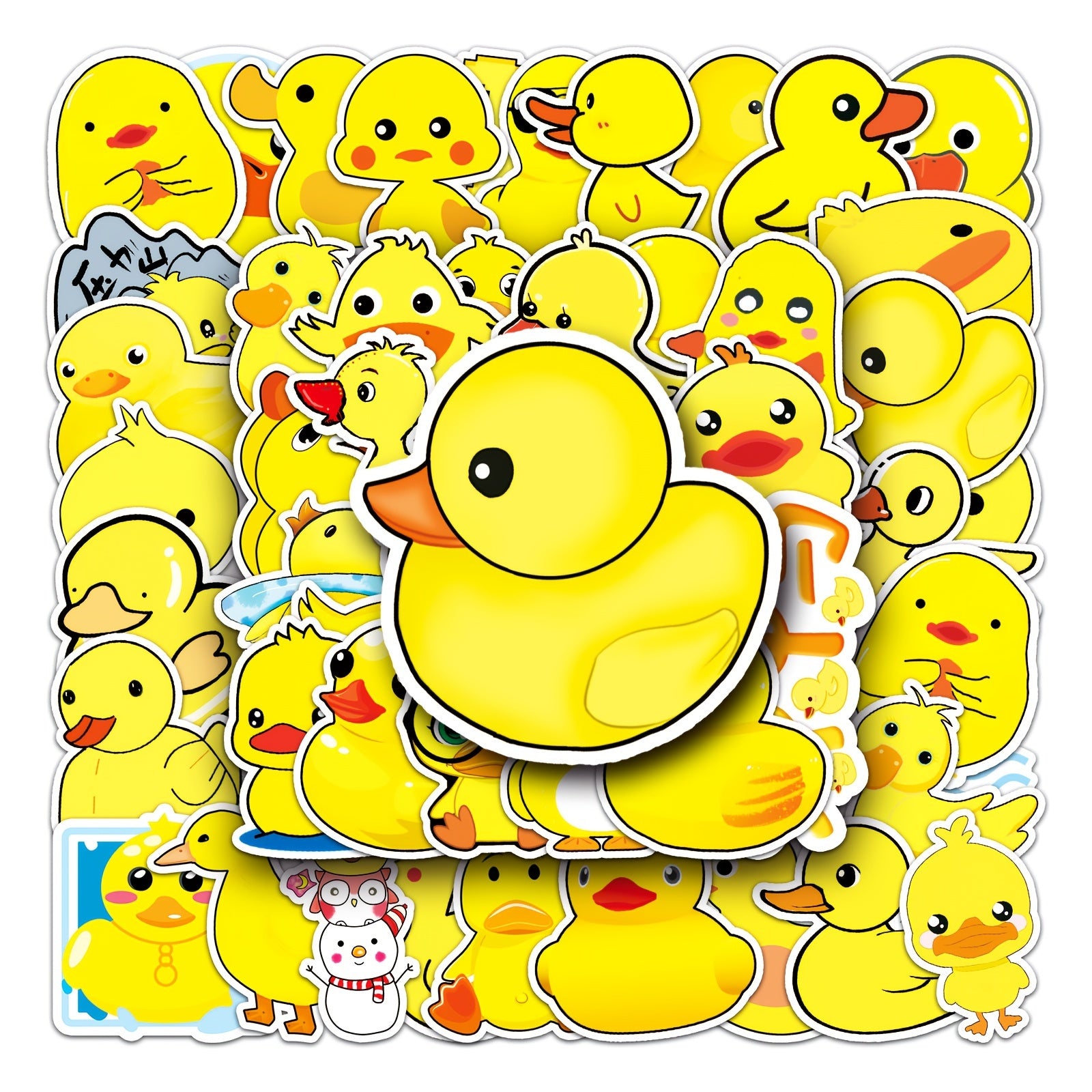 50pcs Little Yellow Duck Stickers for Laptop Water Bottle Scrapbooks