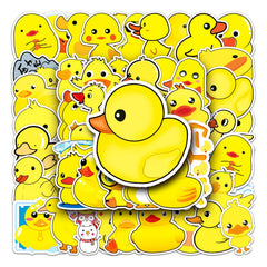 50pcs Little Yellow Duck Stickers for Laptop Water Bottle Scrapbooks