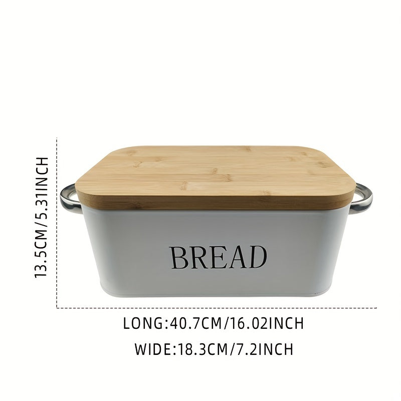 Metal Bread Box Kitchen Storage with Lid, Hand Wash Bread Storage Bin