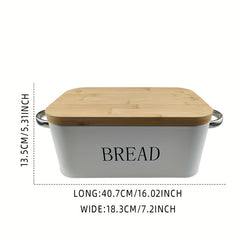 Metal Bread Box Kitchen Storage with Lid, Hand Wash Bread Storage Bin