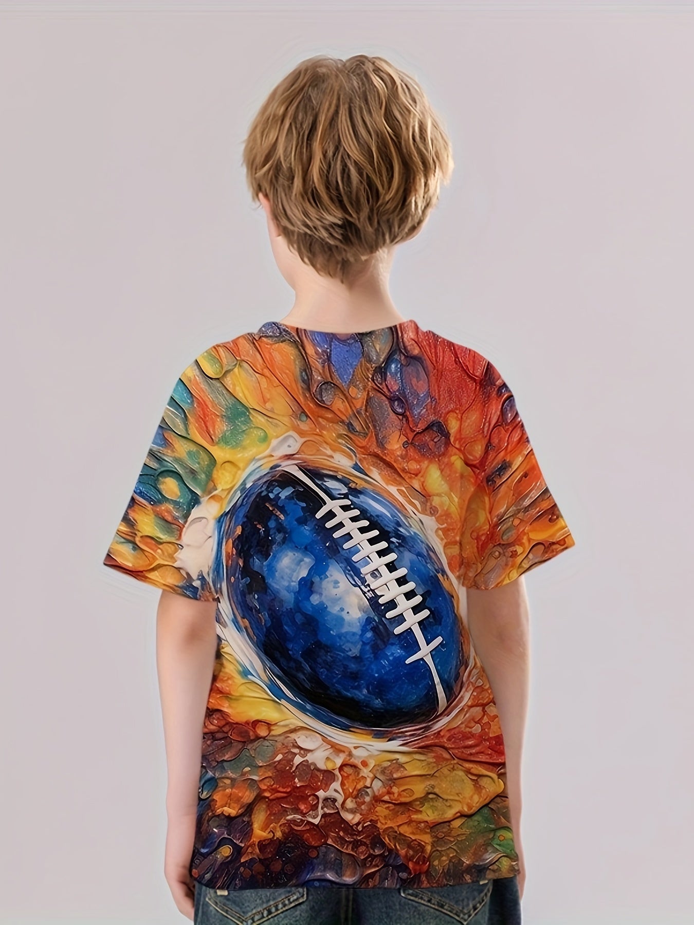 Rugby 3D Print T Shirt for Boys Summer Tops
