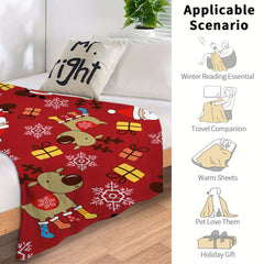 Christmas Soft Lightweight Flannel Warm Blanket Plush Throw For Outdoor