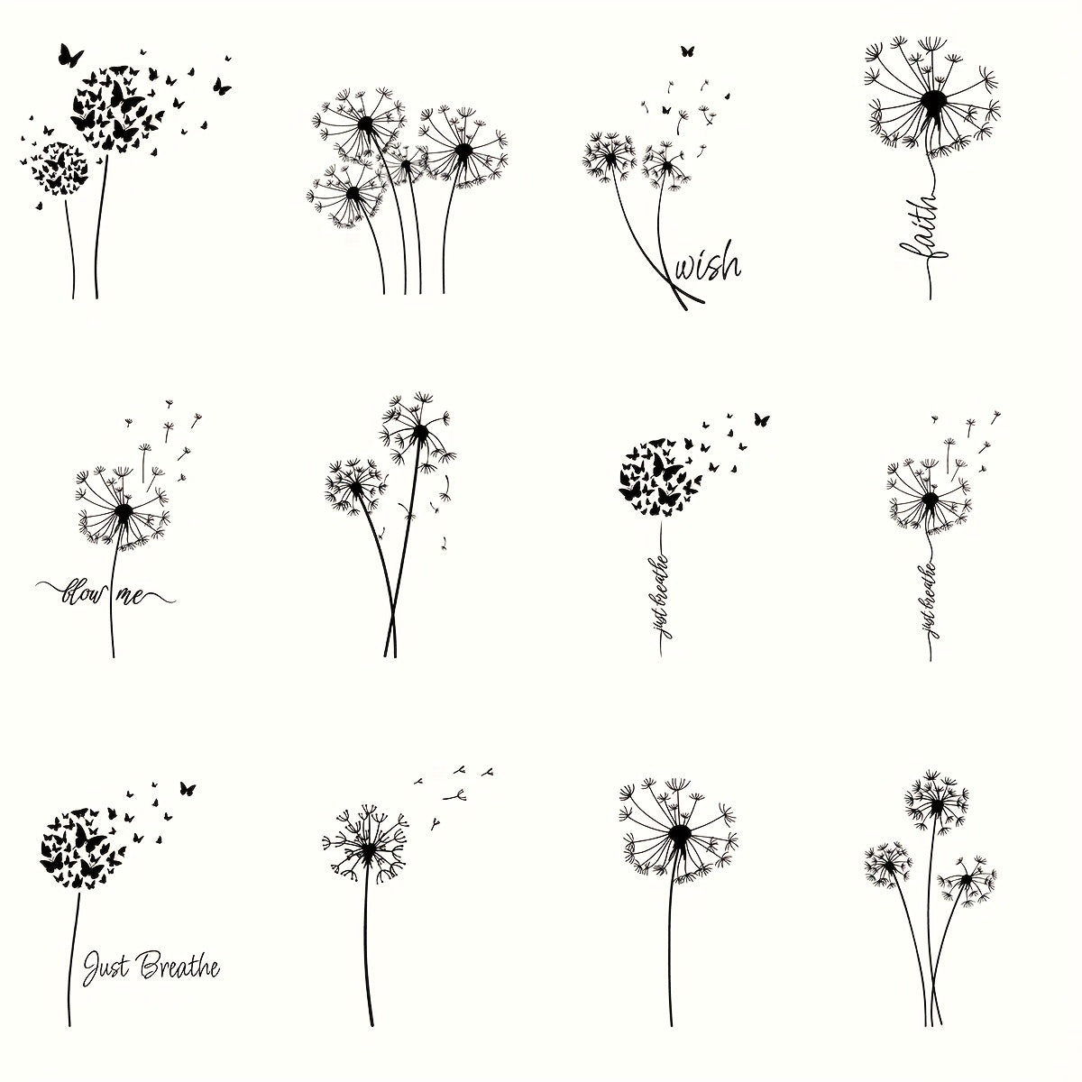 Dandelion UV DTF Transfer Stickers 16oz Glass Jars DIY Crafts