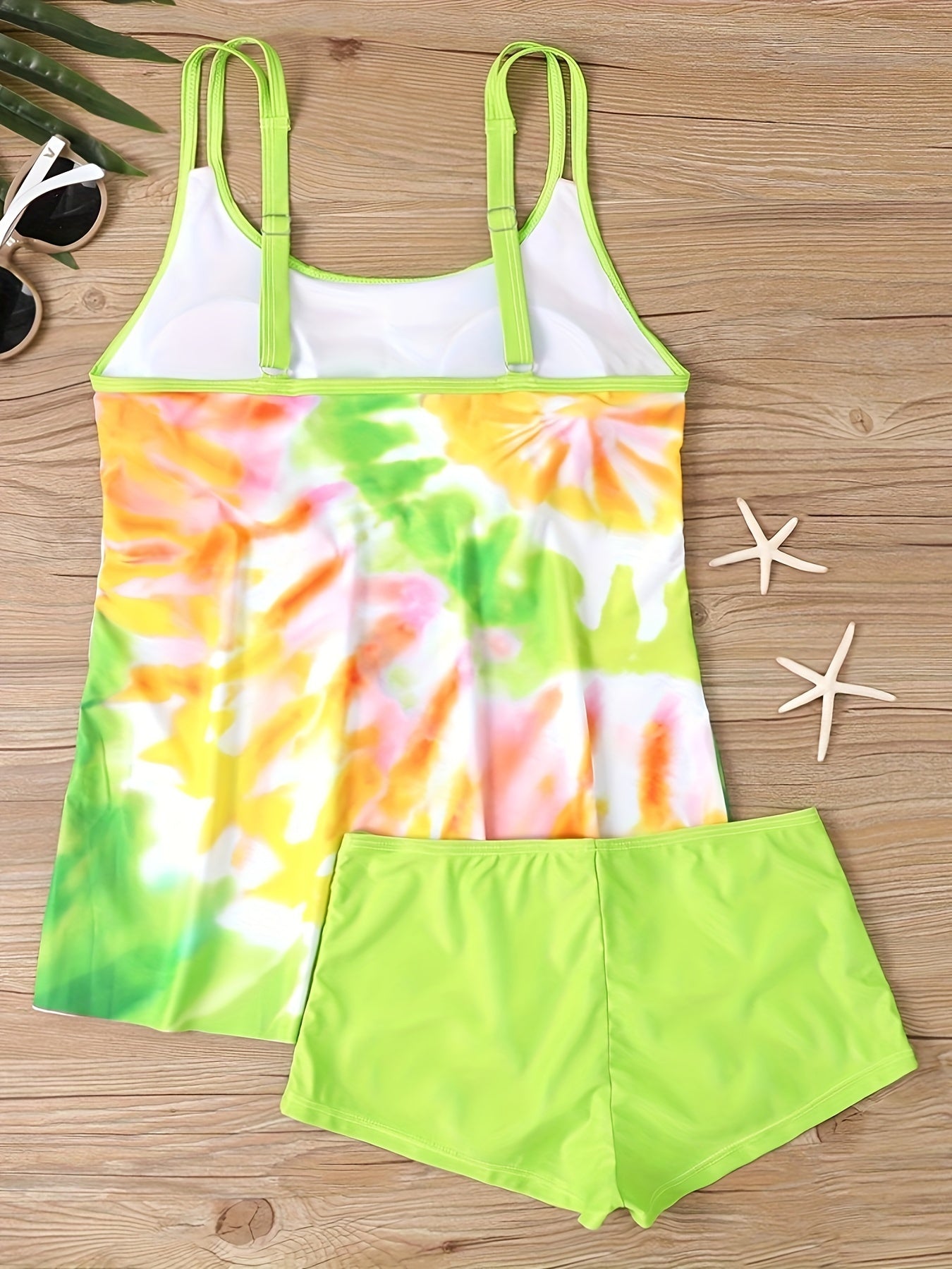 Tie Dye Cami Top & Shorts Bathing Suit Set
