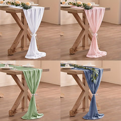 Boho Chiffon Table Runner for Wedding Reception
