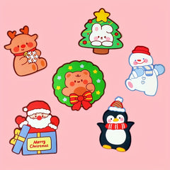 50pcs Mixed Christmas Candy Cards DIY Lollipop Holder Cartoon Animal Paper Clips