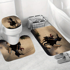 Western Cowboy Shower Curtain Set - Bathroom Decor