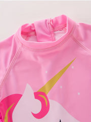 Toddler Girls Pink Unicorn Swimsuit & Swimming Cap Set