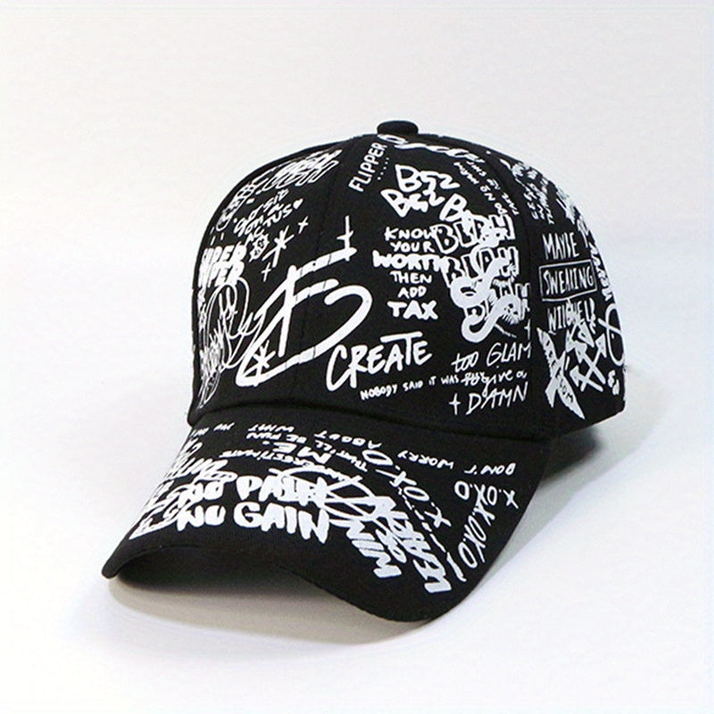 Graffiti Print Baseball Cap Unisex Hip Hop Cotton Dad Hats