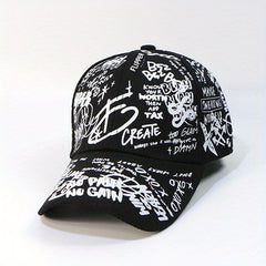 Graffiti Print Baseball Cap Unisex Hip Hop Cotton Dad Hats