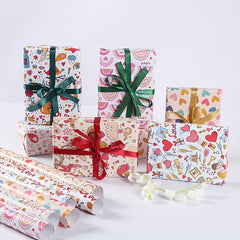 6pcs 50 Christmas Gift Wrapping Paper Holiday Arts Crafts Decorations