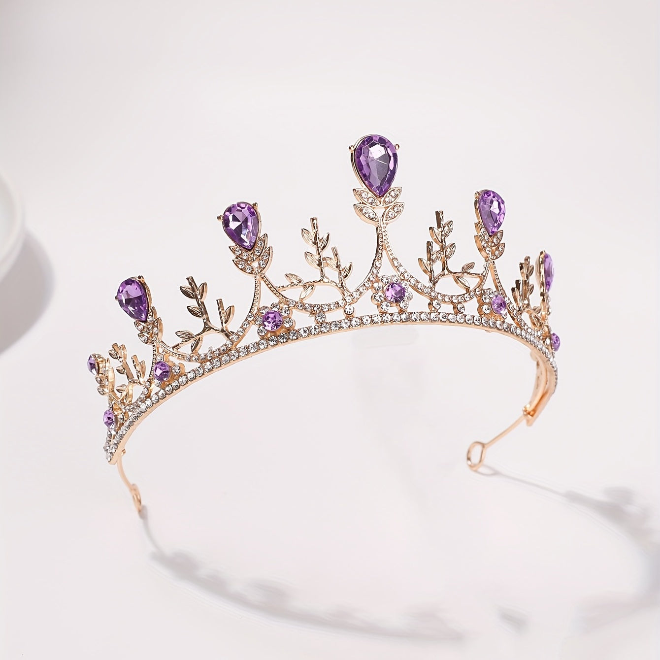 Girls Rhinestone Bead Crown Head Jewelry Props