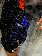 Men's Galaxy Skull Graphic Shorts - Stylish & Comfortable 3D Print Casual Shorts