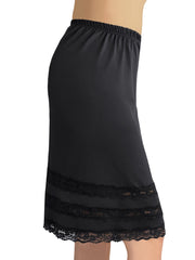 Lace Solid Skirt Mid Rise Stretch Petticoat