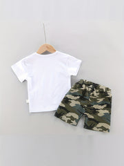 Baby Boys Camouflage Outfit Round Neck T shirt & Shorts Set