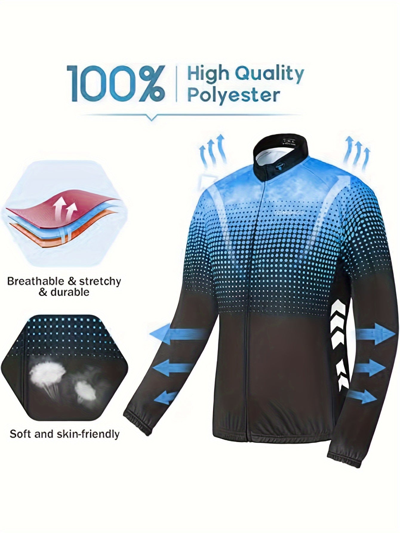 Men's Block Cycling Outfit Long Sleeve Zipper Mountain Road Bike Top & Leggings