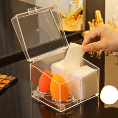 Clear Makeup Organizer with Lid Dustproof Holder