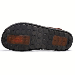 Men's PU Leather Ring Toe Sandals Non Slip Outdoor Hiking Flip Flop