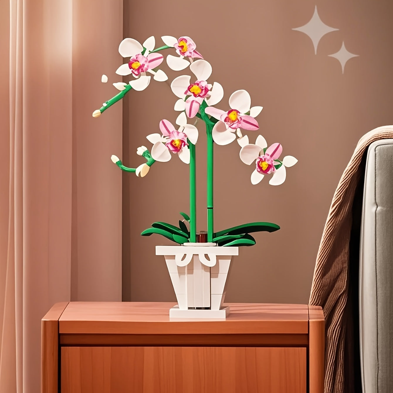 1000 Pieces Orchid Building Blocks Create Floral Landscape