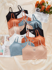 10pcs Letter Print Sports Bras Comfy & Stretch Intimates Women's Lingerie