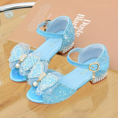Bow Rhinestone High Heel Sandals, Light Dress Shoes for Summer
