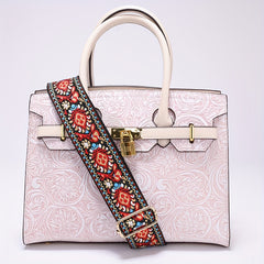 Jacquard Embroidery Adjustable Purse Strap Wide Nylon Belt