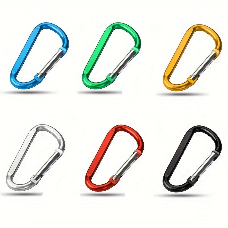 6pcs D Carabiner Snap Hook Small Keyring Camping Hiking Accessories