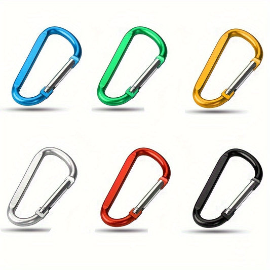 6pcs D Carabiner Snap Hook Small Keyring Camping Hiking Accessories