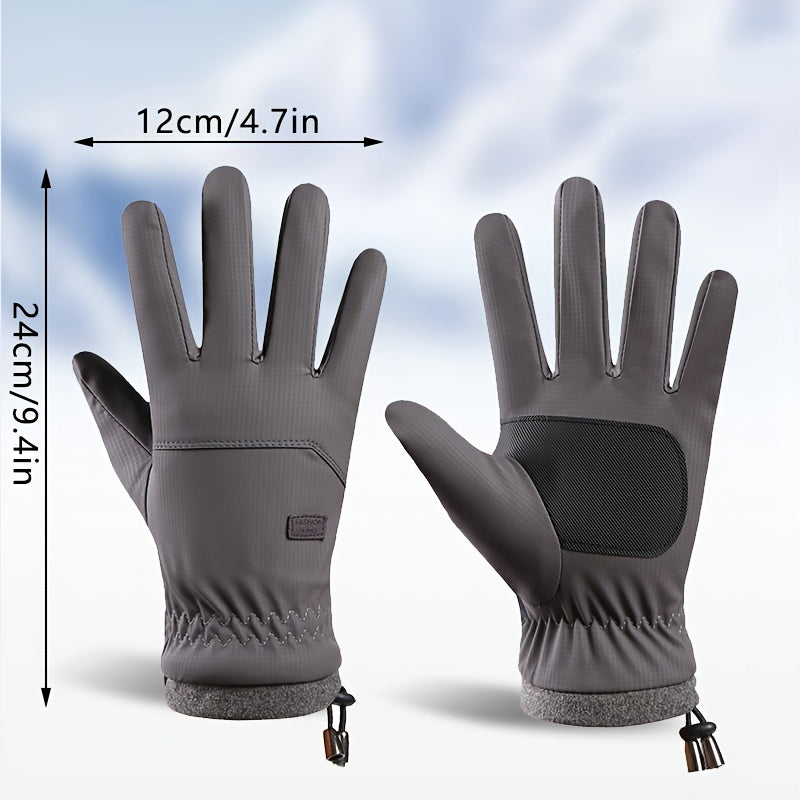 Men's Windproof Waterproof Warm Touch Screen Ski Gloves