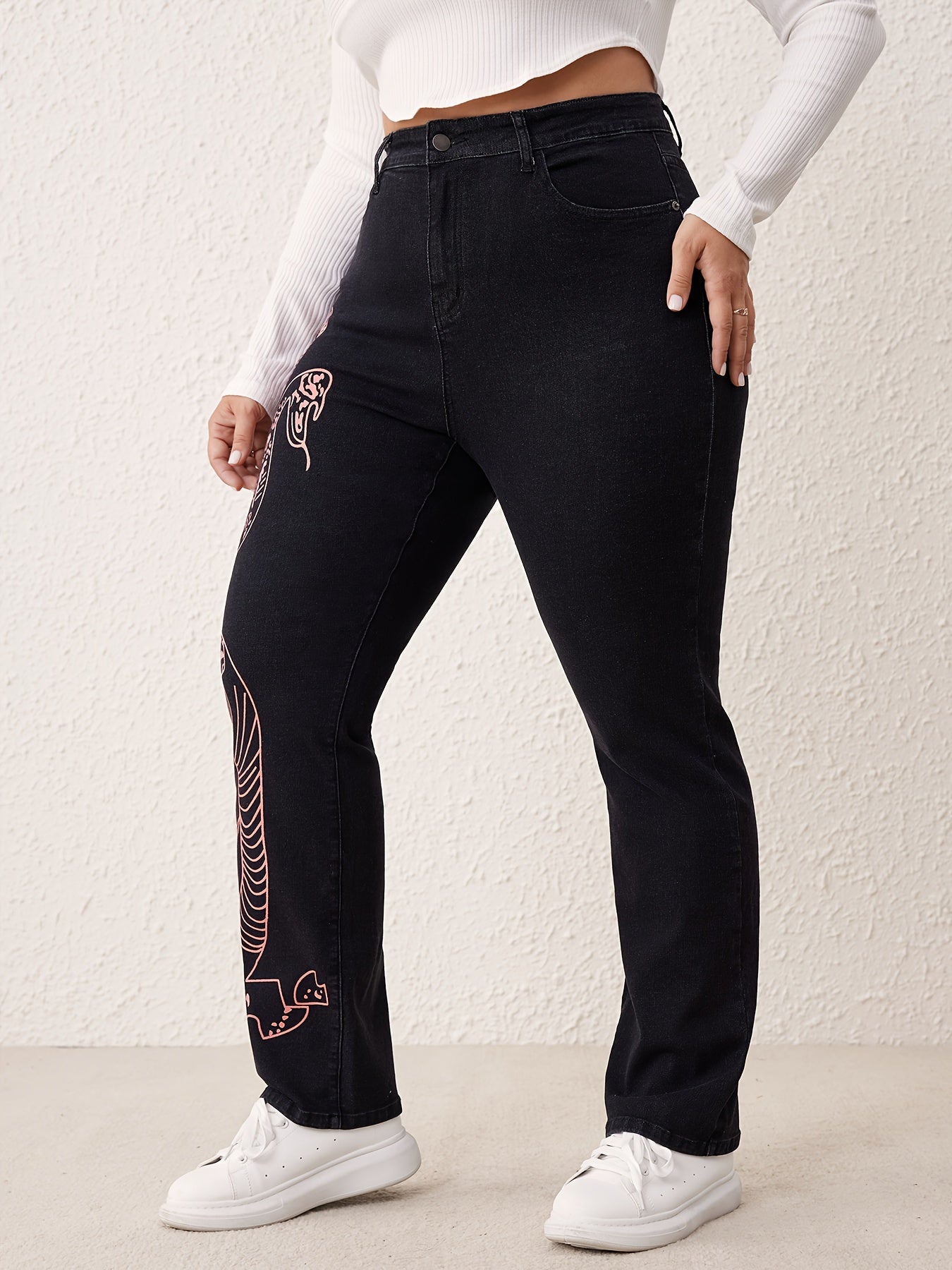 Gothic Jeans Women's High Waisted Straight Leg
