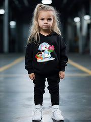 OERYUI Bunny Girl Print Outfits 2pcs Girls Hoodies Jogger Pants Set