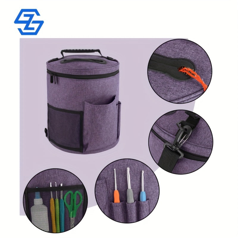 Cylinder Knitting Tool Storage Bag Large Capacity Organizer