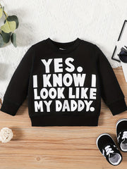 Boy's Letter Print Casual Sweatshirt Top