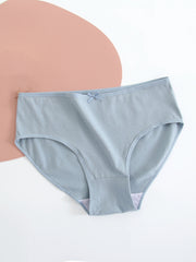 5 Pack Plus Size Casual Panties Set Women's Plus Comfort Solid Medium Stretch