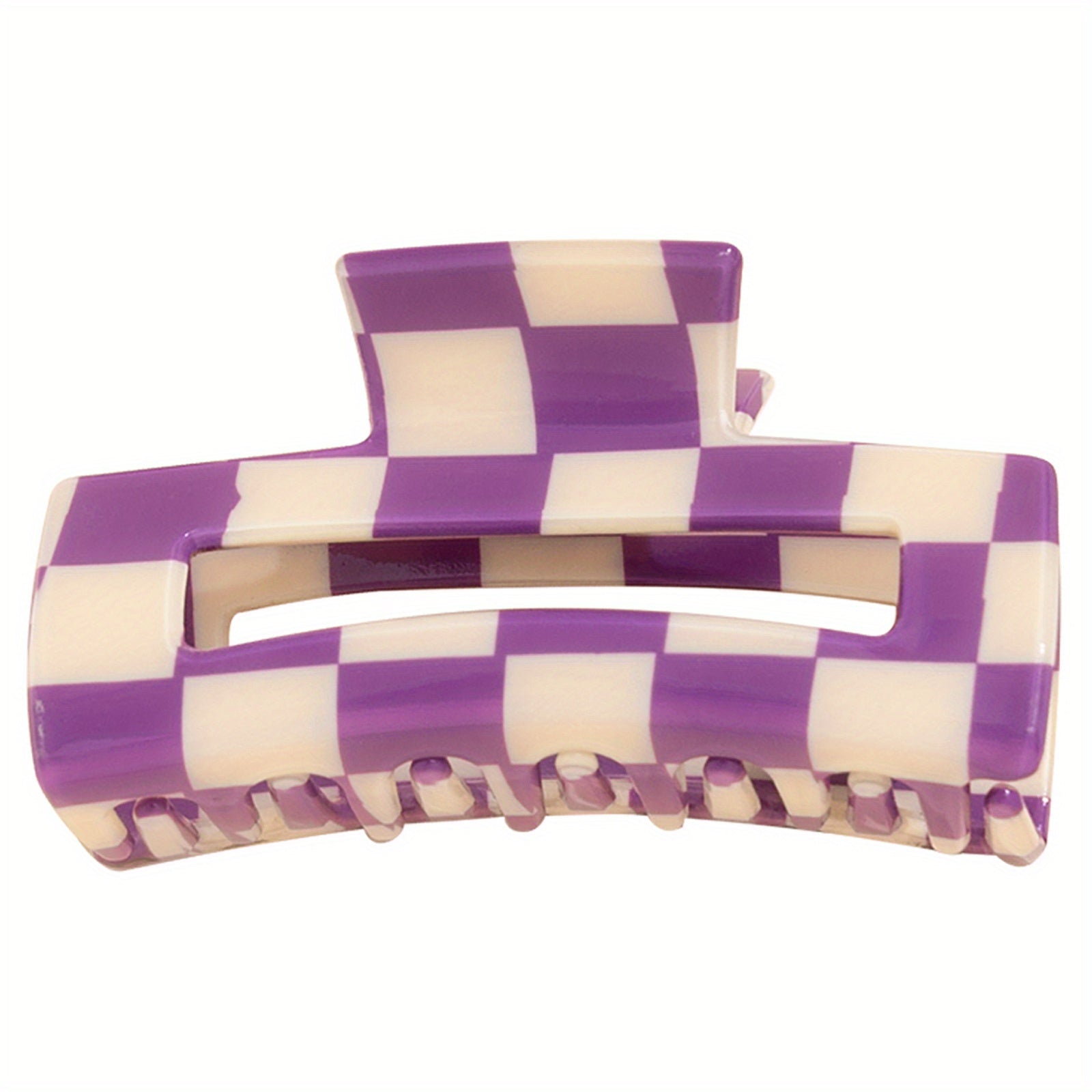 Purple Plaid Hair Claw for Thick Curly Hair Women Accessories